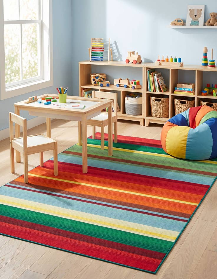 Detail image of 5' 3 x 8' Easy-Clean Modern Indoor / Outdoor Rug