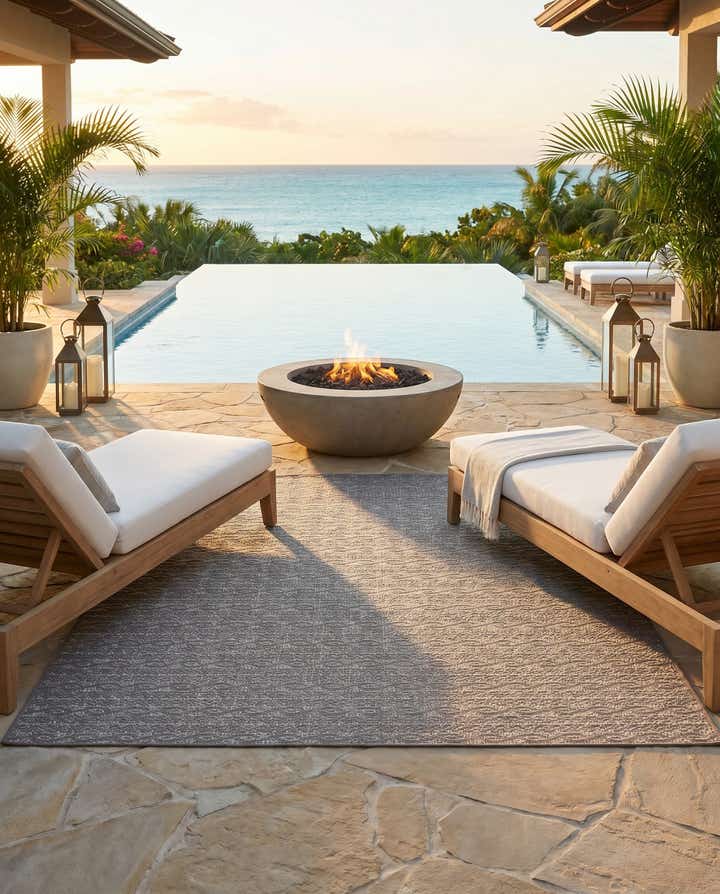 5' 3 x 8' Easy-Clean Modern Indoor / Outdoor Rug