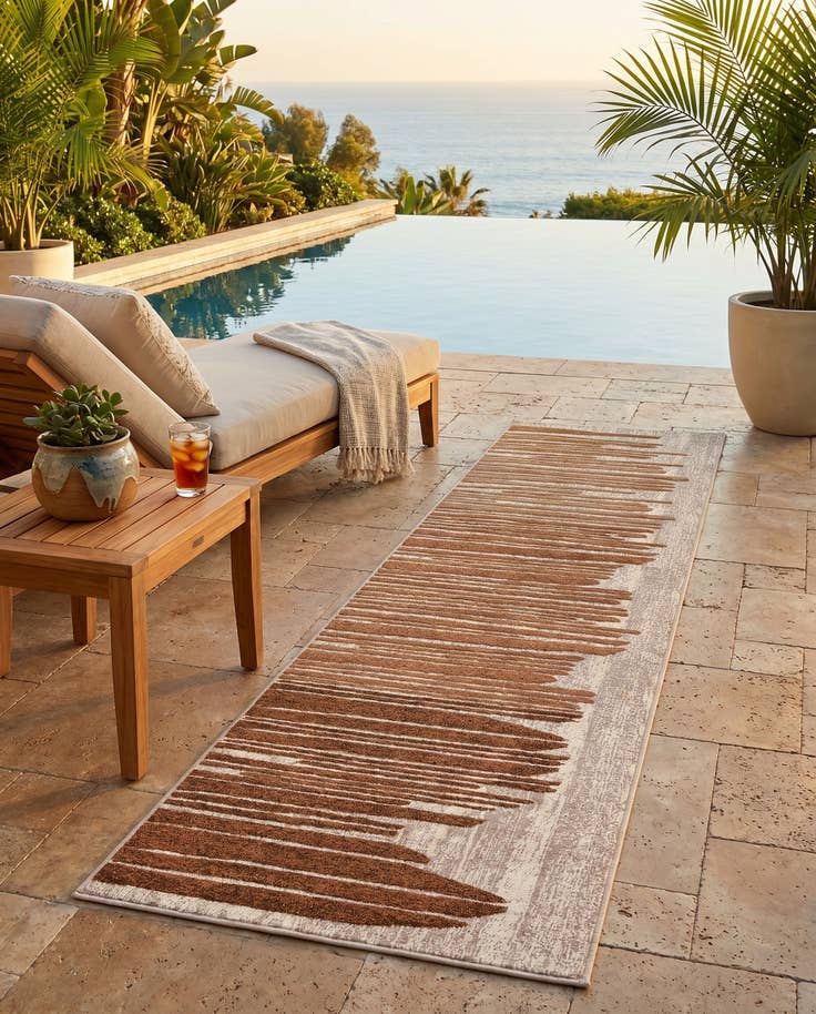Detail image of 2' 7 x 10' Easy-Clean Modern Indoor / Outdoor Runner Rug