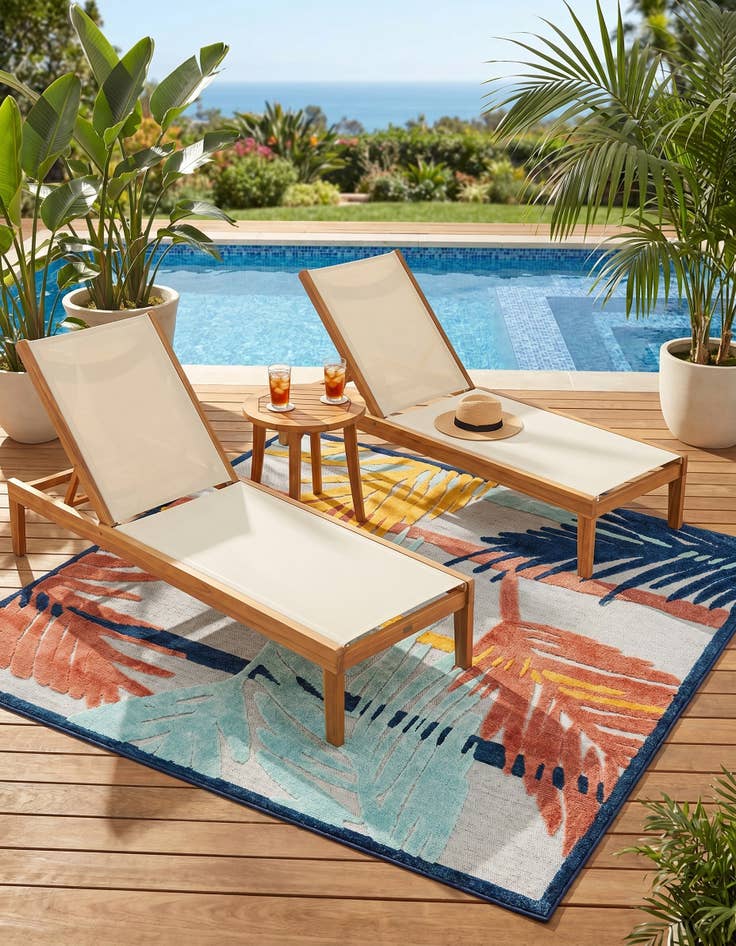 Detail image of 7' 10 x 7' 10 Easy-Clean Belize Indoor / Outdoor Square Rug