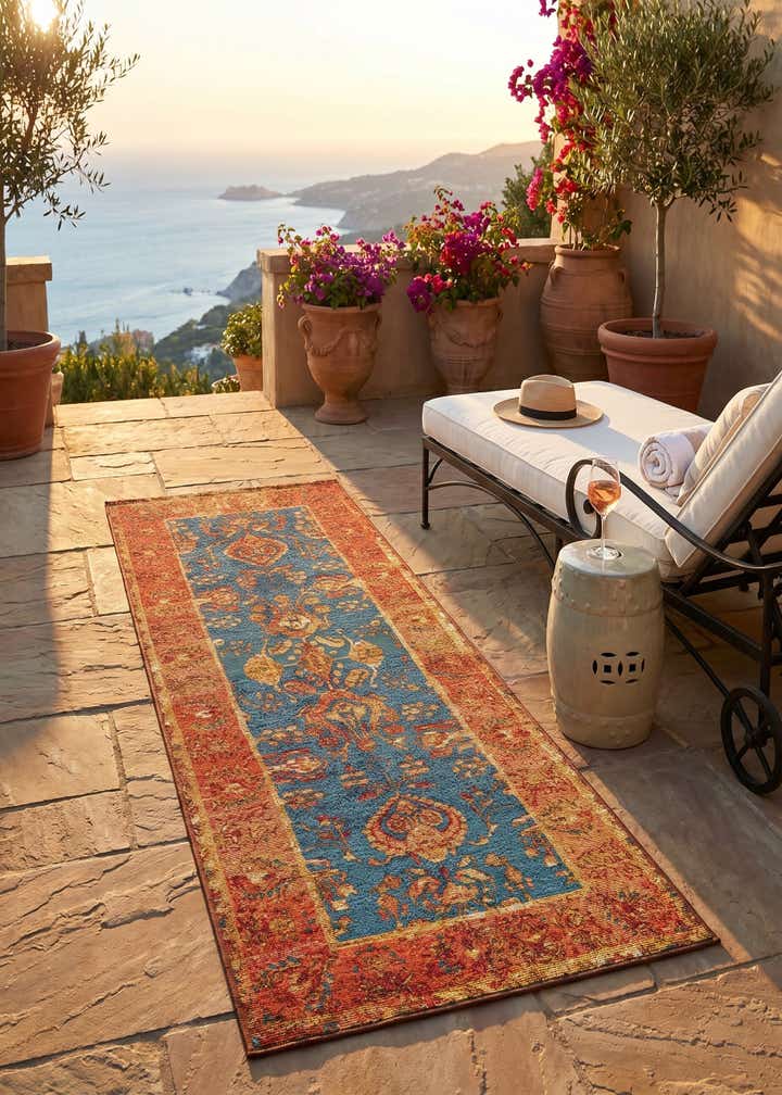2' x 5' Easy-Clean Traditional Indoor / Outdoor Runner Rug