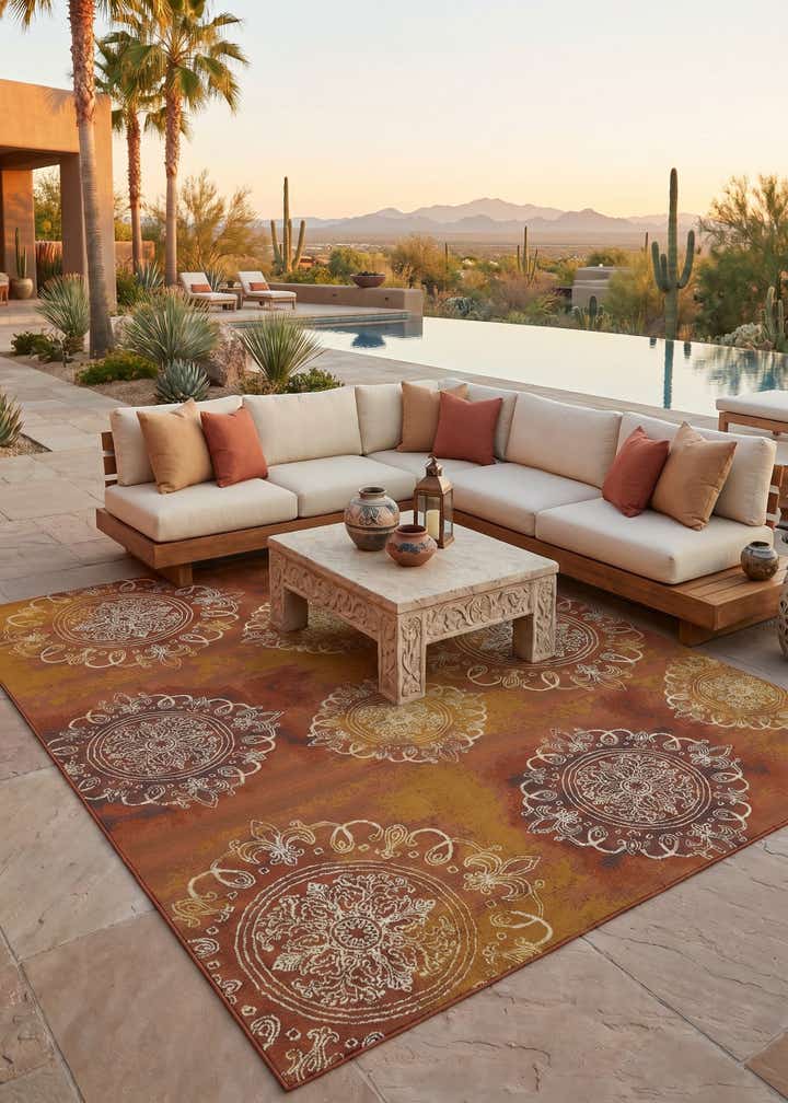 10' x 12' 2 Easy-Clean Modern Indoor / Outdoor Rug