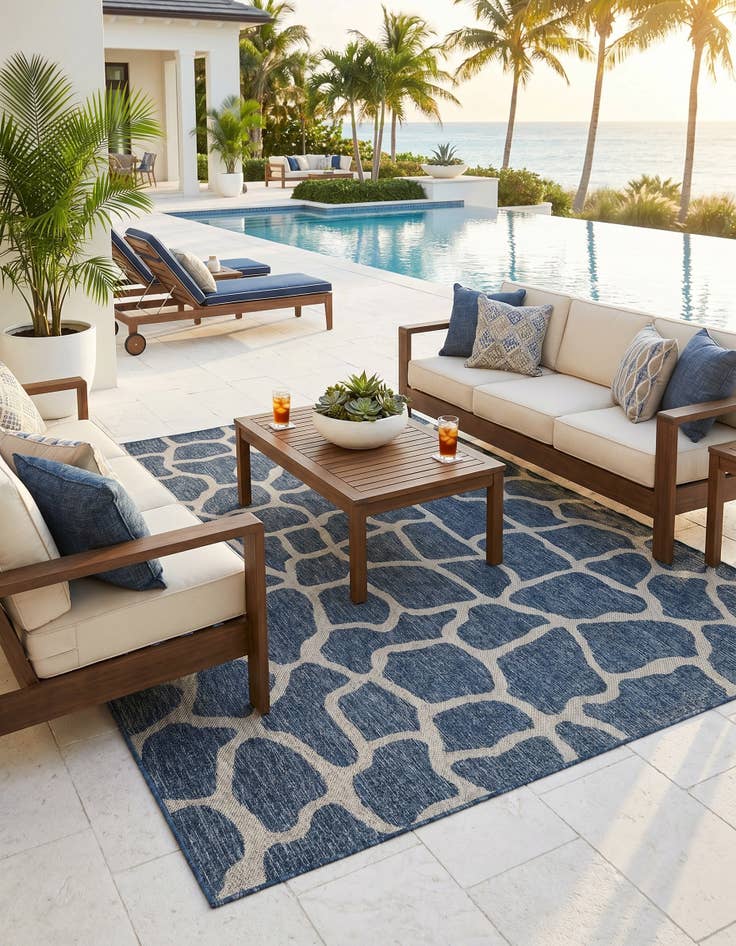 Detail image of 5' 3 x 8' Easy-Clean Safari Indoor / Outdoor Rug