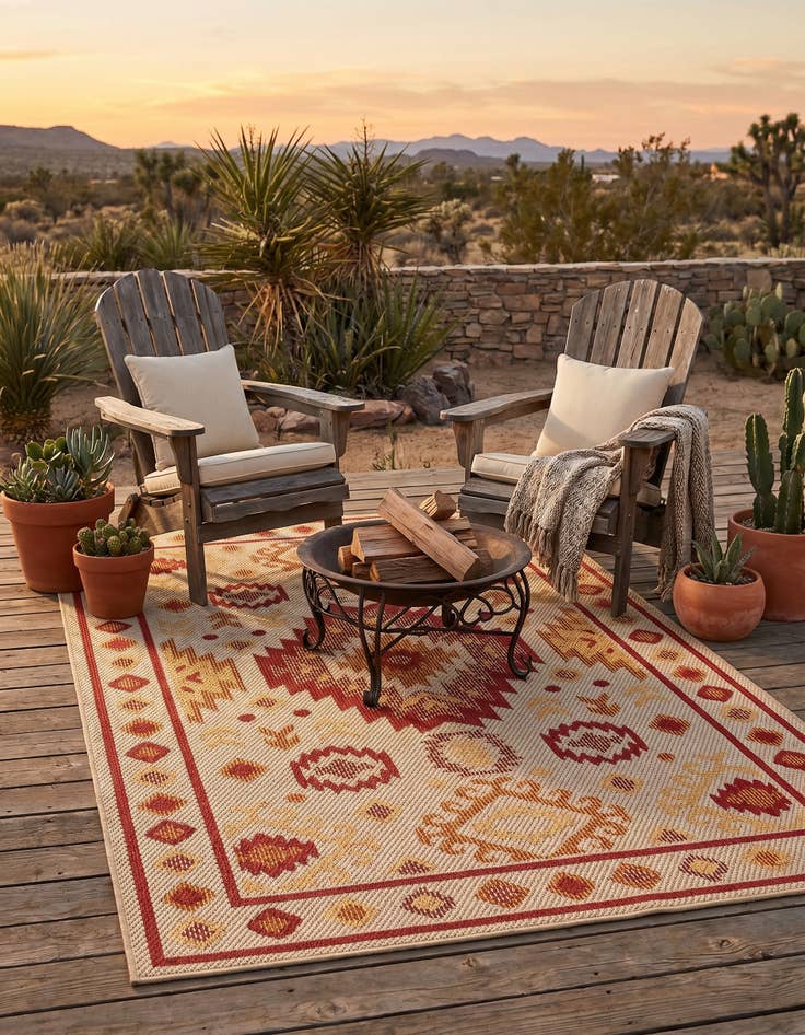 Detail image of 4' x 6' Easy-Clean Baja Indoor / Outdoor Rug