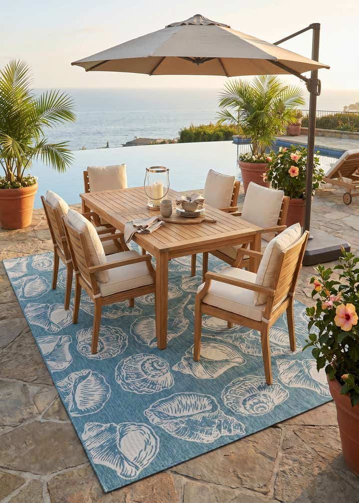 10' x 14' Easy-Clean Coastal Indoor / Outdoor Rug