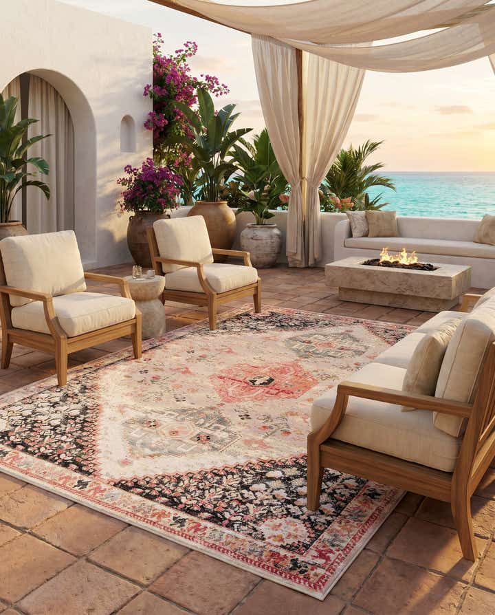 9' x 12' Easy-Clean Traditional Indoor / Outdoor Rug