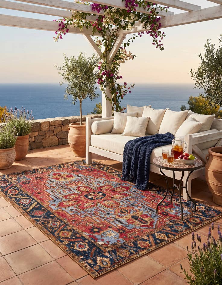 Detail image of 5' x 8' Easy-Clean Traditional Indoor / Outdoor Rug