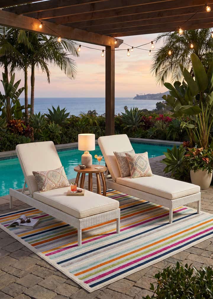 7' 10 x 7' 10 Easy-Clean Aruba Indoor / Outdoor Square Rug