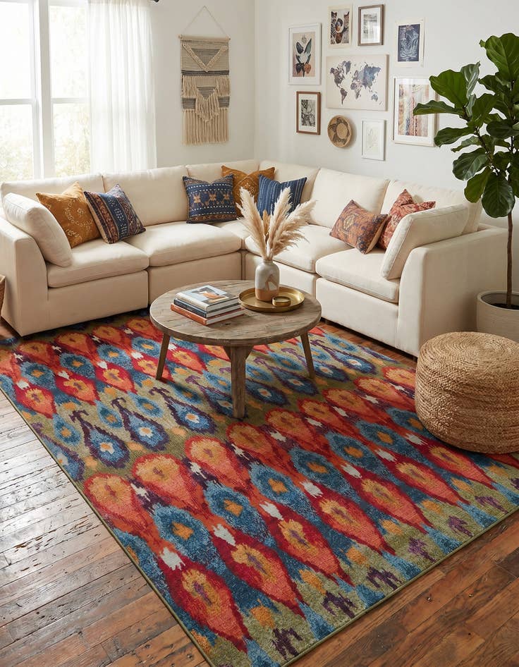 Detail image of 7' x 10' Easy-Clean Modern Indoor / Outdoor Rug