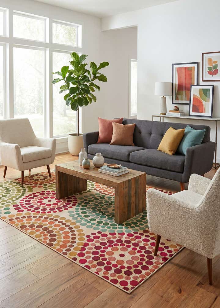 8' x 11' 4 Easy-Clean Modern Indoor / Outdoor Rug