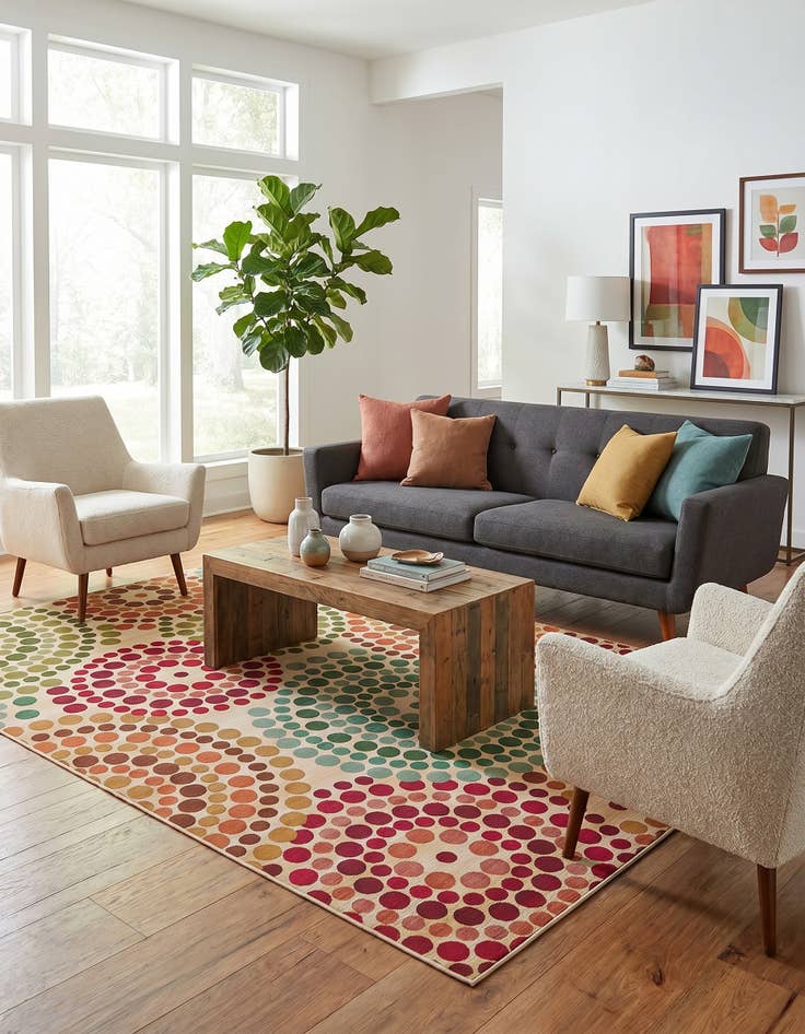 Detail image of 8' x 11' 4 Easy-Clean Modern Indoor / Outdoor Rug