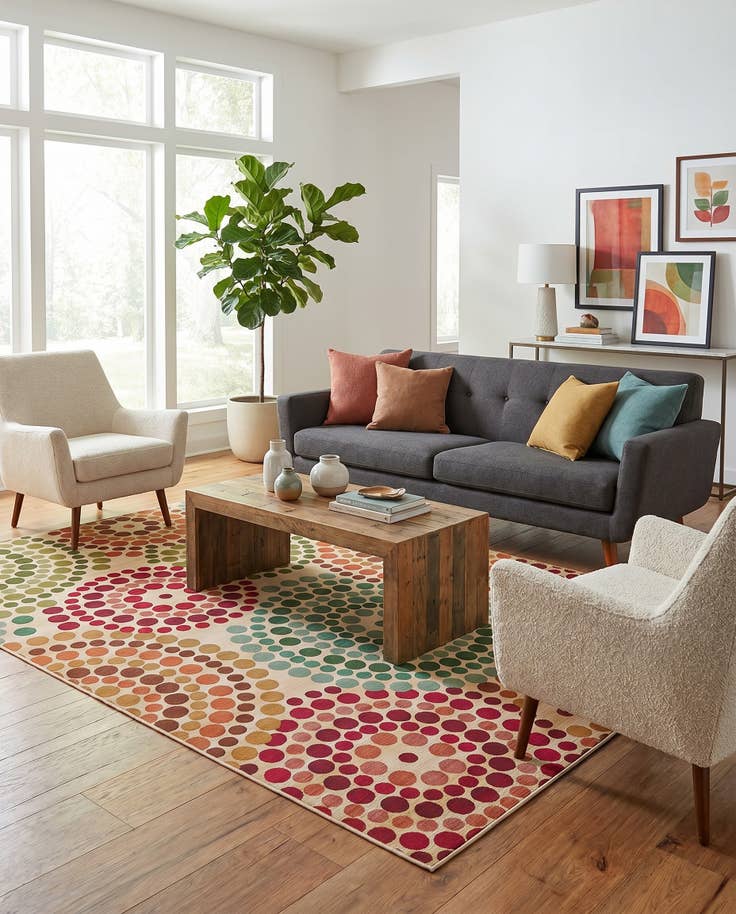 Detail image of 8' x 11' 4 Easy-Clean Modern Indoor / Outdoor Rug