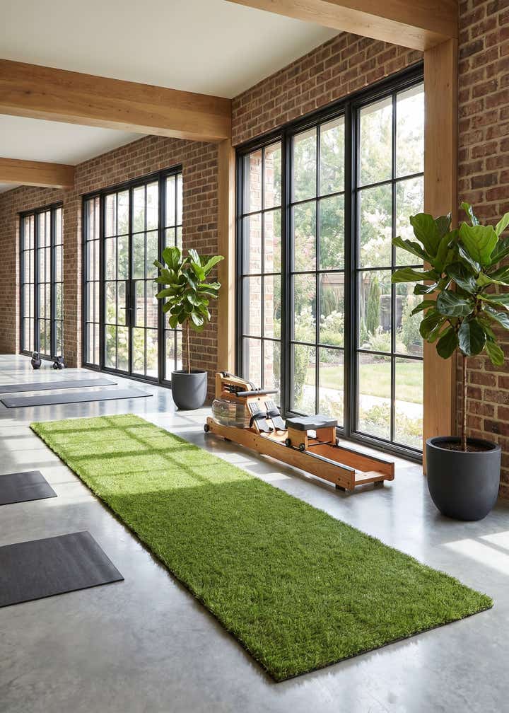 3' 3 x 16' 5 Easy-Clean Grass Indoor / Outdoor Runner Rug