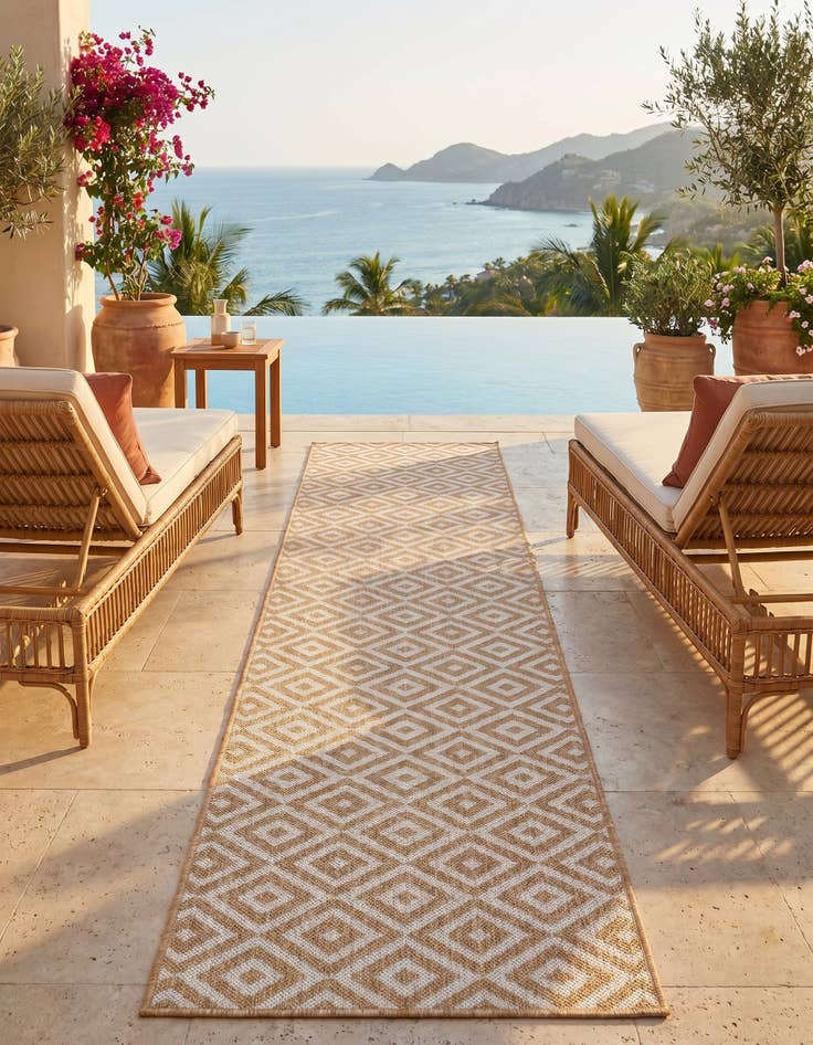 Detail image of 2' x 8' Easy-Clean Jill Zarin Costa Rica Indoor / Outdoor Runner Rug