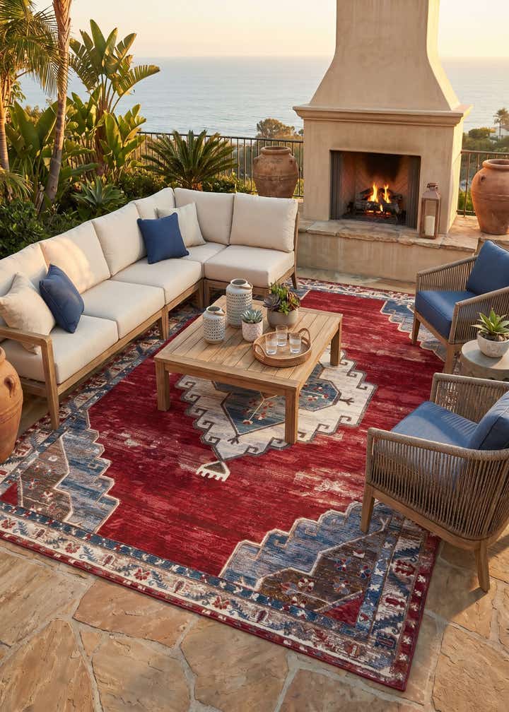 10' x 14' Easy-Clean Traditional Indoor / Outdoor Rug