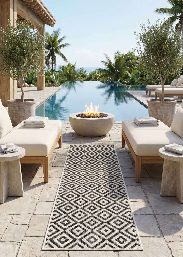 2' x 6' Easy-Clean Jill Zarin Costa Rica Indoor / Outdoor Runner Rug