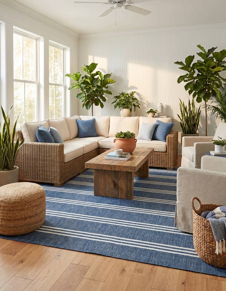 Detail image of 13' x 13' Easy-Clean Jill Zarin Anguilla Indoor / Outdoor Square Rug