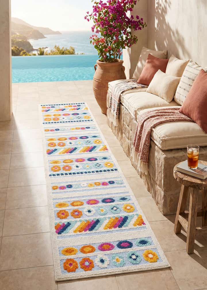 2' x 10' Easy-Clean Aruba Indoor / Outdoor Runner Rug