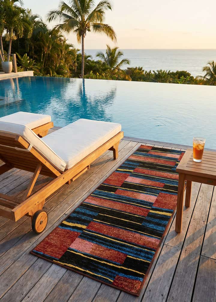 2' x 6' Easy-Clean Modern Indoor / Outdoor Runner Rug