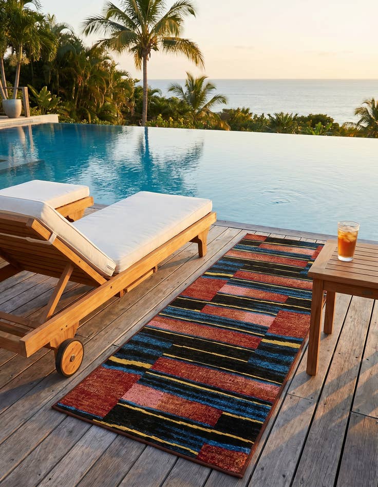 Detail image of 2' x 6' Easy-Clean Modern Indoor / Outdoor Runner Rug