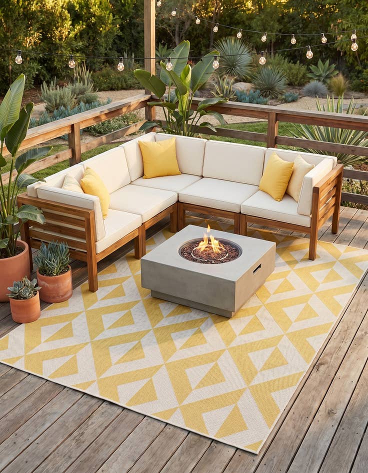 Detail image of 5' 3 x 8' Easy-Clean Jill Zarin Napa Indoor / Outdoor Rug