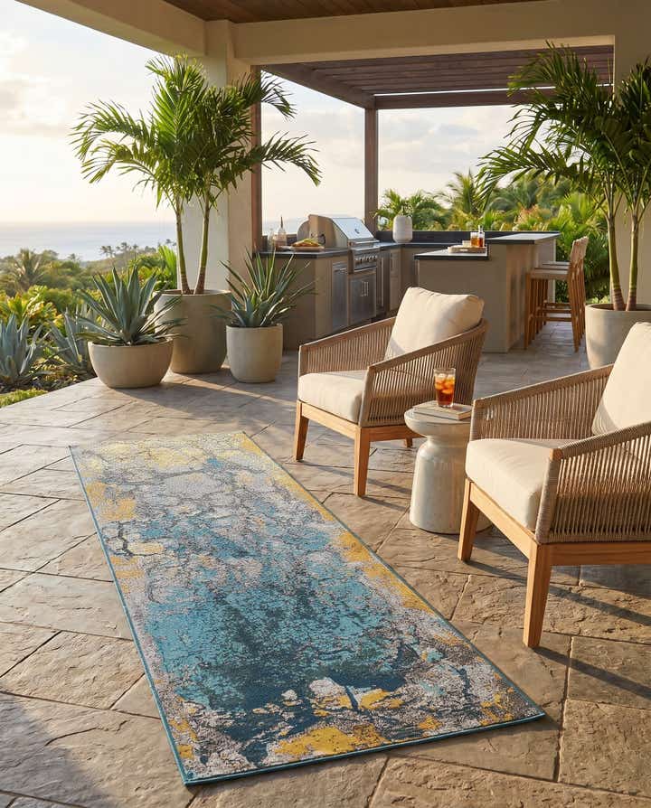 2' x 6' Easy-Clean Modern Indoor / Outdoor Runner Rug
