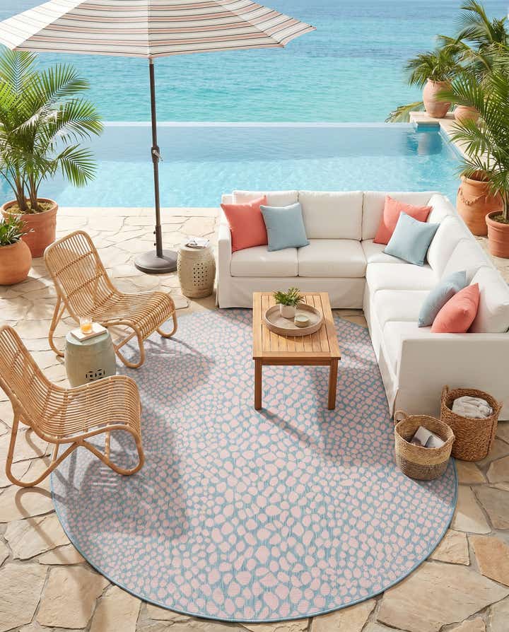7' 10 x 10' Easy-Clean Jill Zarin Cape Town Indoor / Outdoor Oval Rug