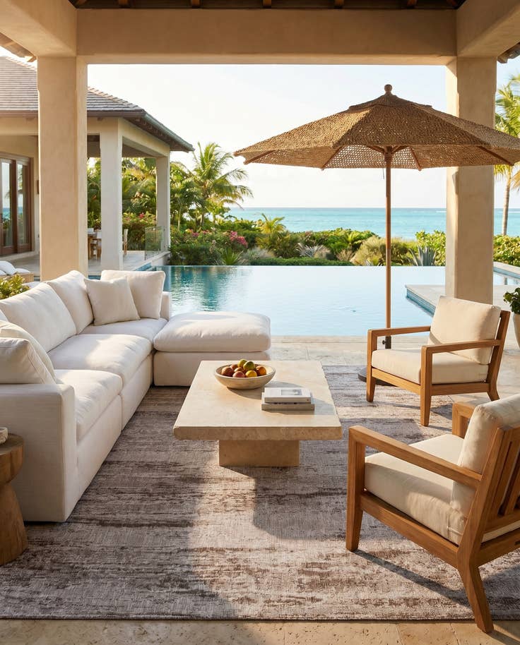 Detail image of 10' x 14' Easy-Clean Modern Indoor / Outdoor Rug