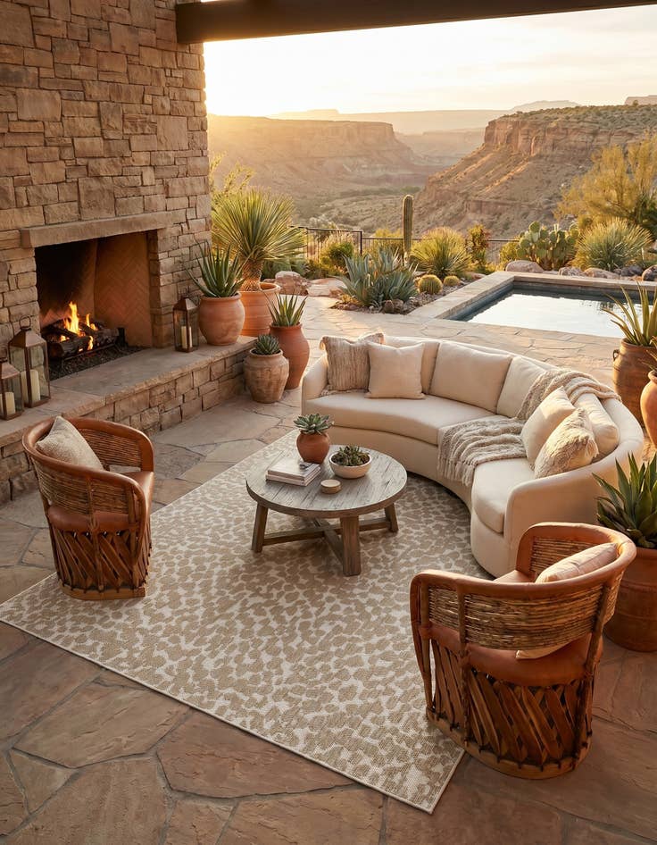 Detail image of 9' x 12' Easy-Clean Safari Indoor / Outdoor Rug