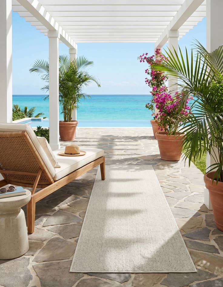 Detail image of 2' x 8' Easy-Clean Solid Indoor / Outdoor Runner Rug