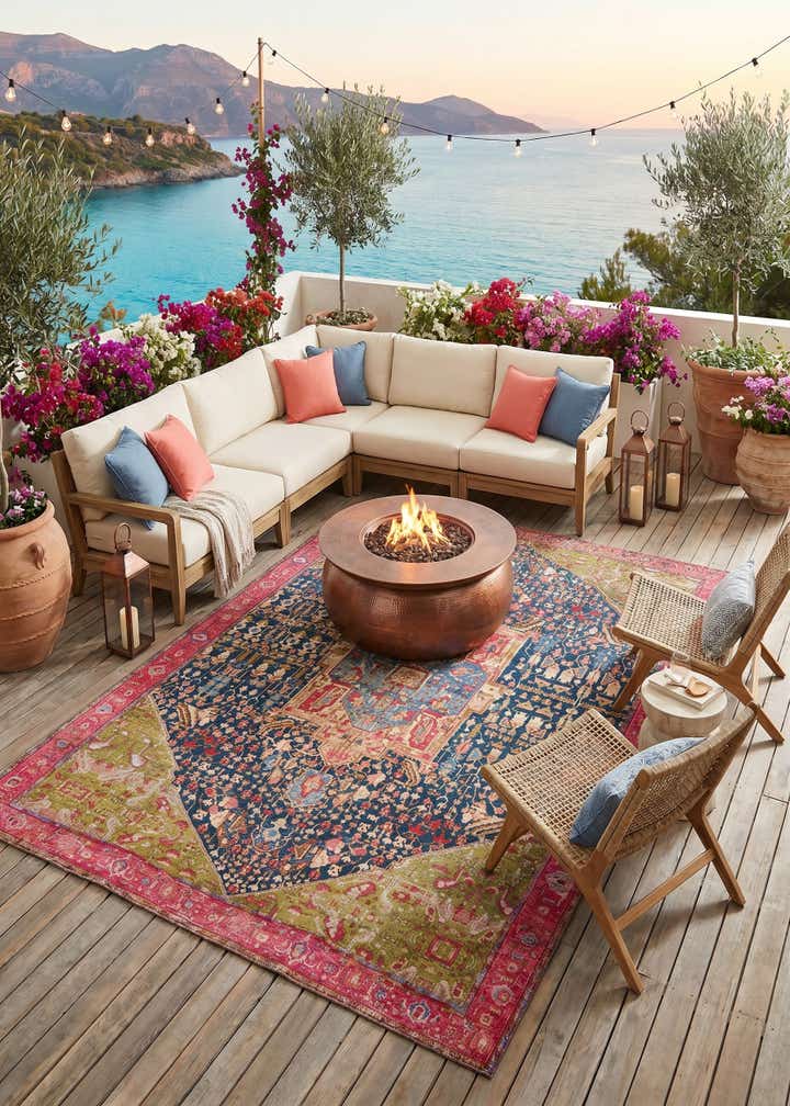 10' x 14' Easy-Clean Traditional Indoor / Outdoor Rug