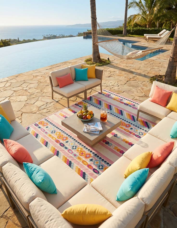 Detail image of 6' x 9' Easy-Clean Aruba Indoor / Outdoor Rug