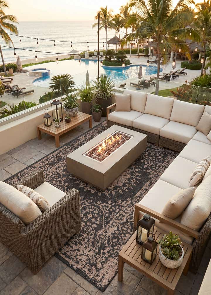 10' x 14' Easy-Clean Traditional Indoor / Outdoor Rug