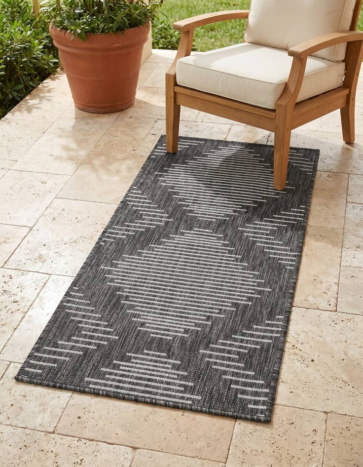 Detail image of 2' x 4' Easy-Clean Modern Indoor / Outdoor Runner Rug