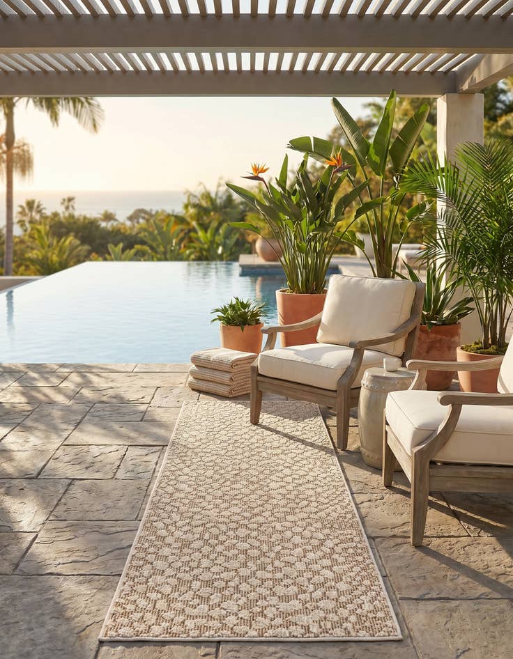 Detail image of 2' x 6' 1 Easy-Clean Safari Indoor / Outdoor Runner Rug