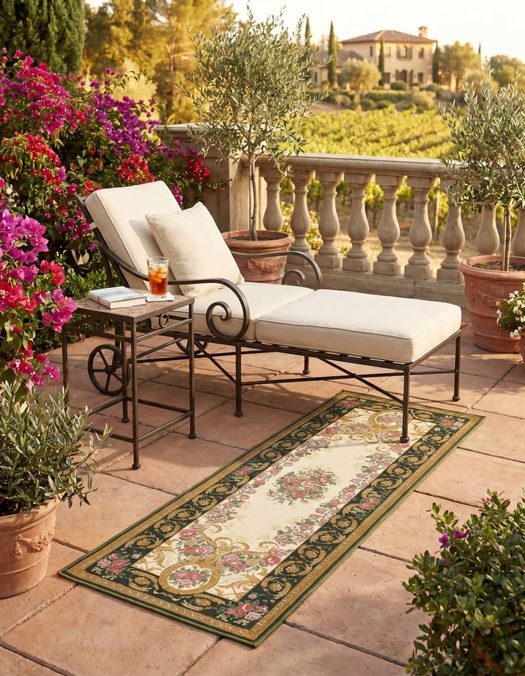 Detail image of 2' x 6' Easy-Clean Traditional Indoor / Outdoor Runner Rug