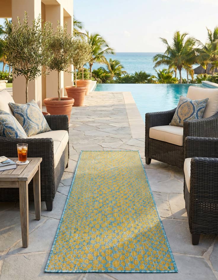 Detail image of 2' x 6' Easy-Clean Jill Zarin Cape Town Indoor / Outdoor Runner Rug