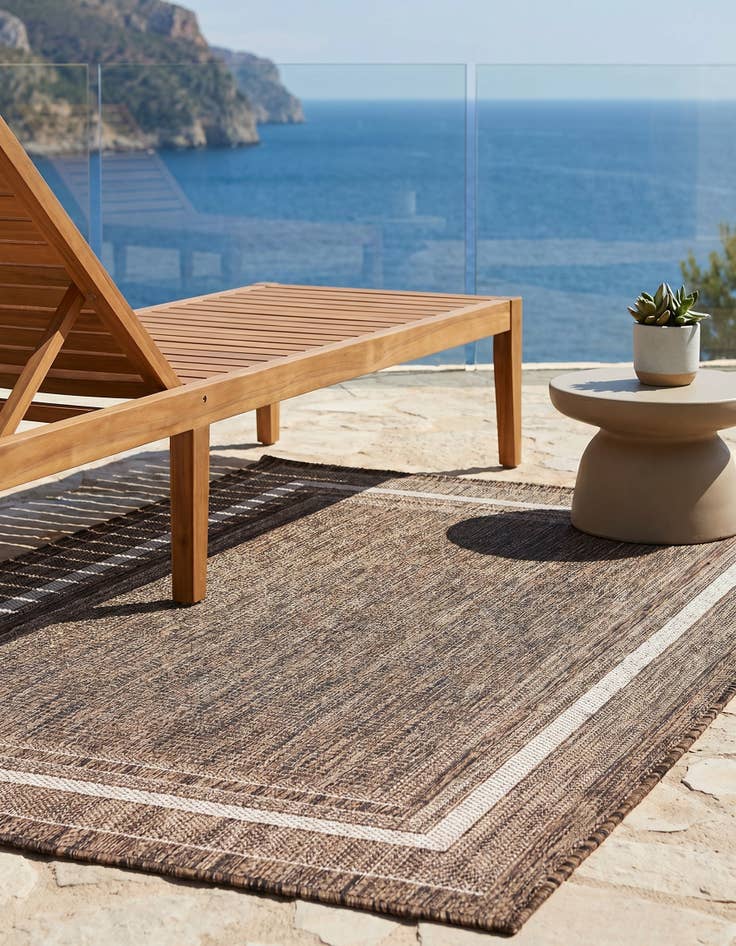 Detail image of 3' 1 x 5' 3 Easy-Clean Border Indoor / Outdoor Rug