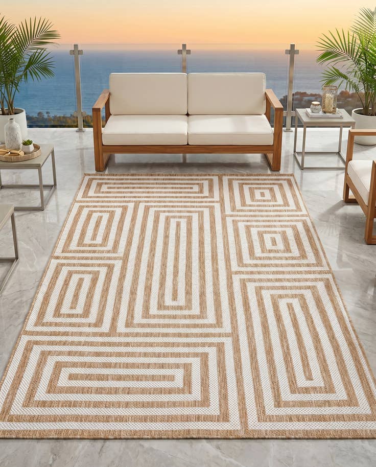 Detail image of 5' 3 x 8' Easy-Clean Modern Indoor / Outdoor Rug