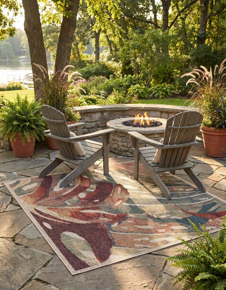 Detail image of 6' x 6' Easy-Clean Baja Indoor / Outdoor Square Rug