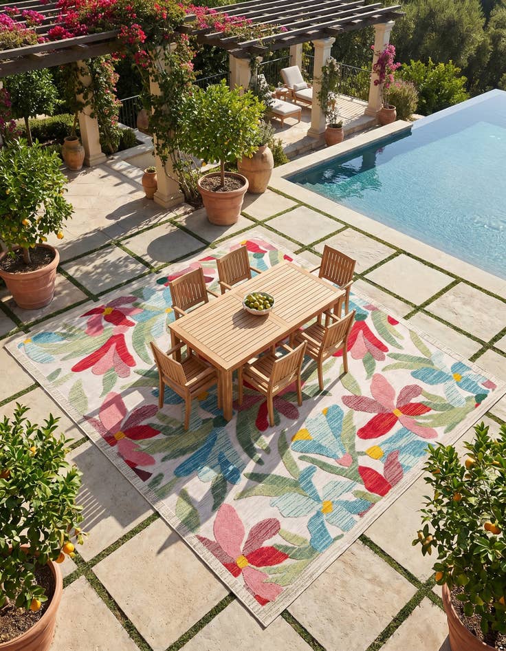 Detail image of 10' x 10' Easy-Clean Casablanca Indoor / Outdoor Square Rug