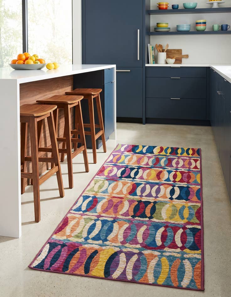 Detail image of 2' x 5' Easy-Clean Modern Indoor / Outdoor Runner Rug