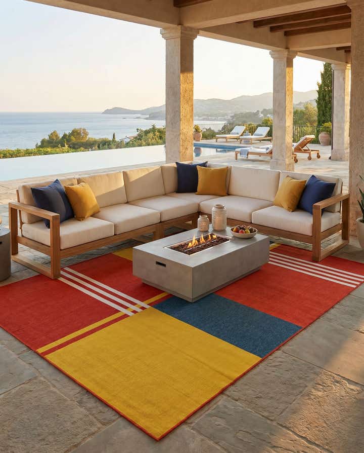 9' x 12' Easy-Clean Modern Indoor / Outdoor Rug