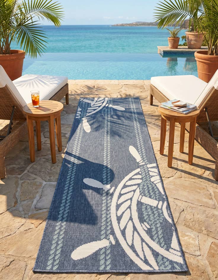 Detail image of 2' x 6' Easy-Clean Coastal Indoor / Outdoor Runner Rug