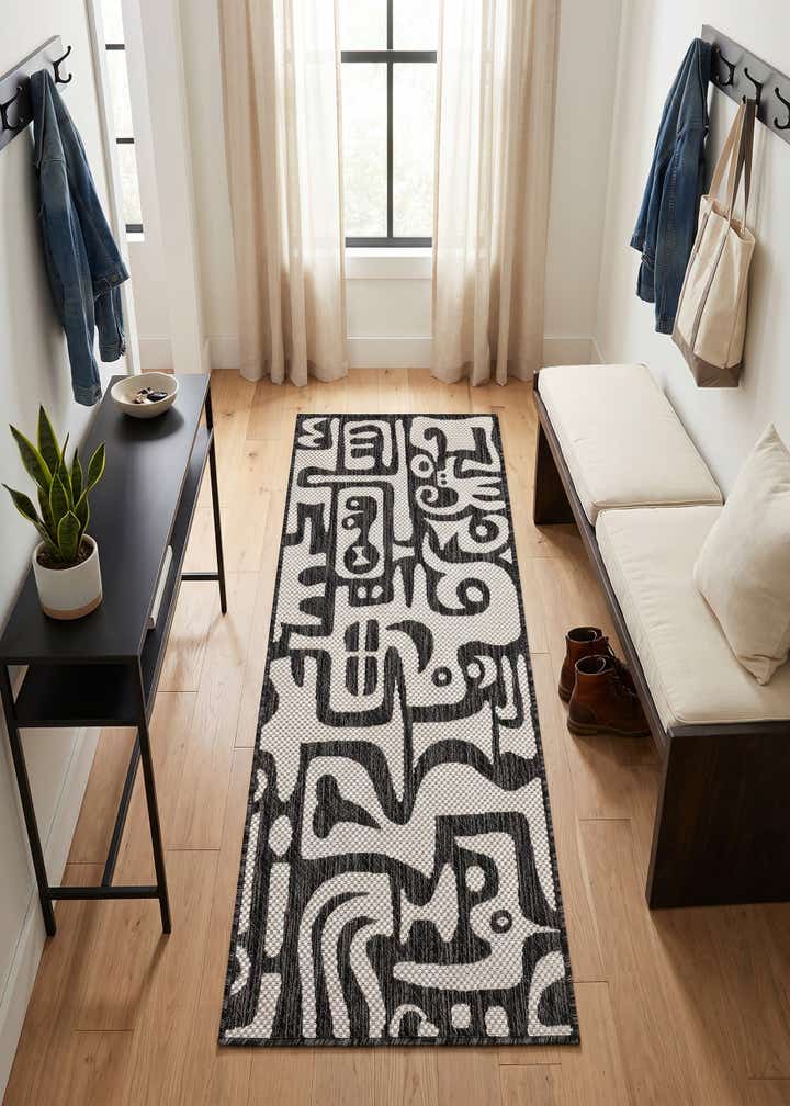 2' x 5' 3 Easy-Clean Modern Indoor / Outdoor Runner Rug