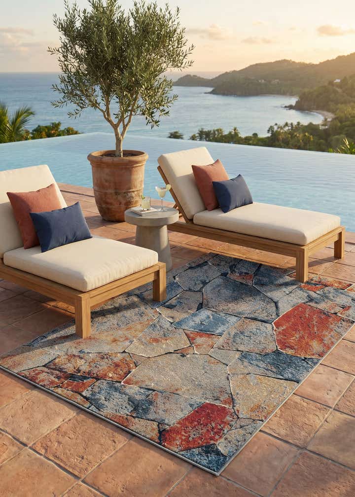 5' x 8' Easy-Clean Modern Indoor / Outdoor Rug