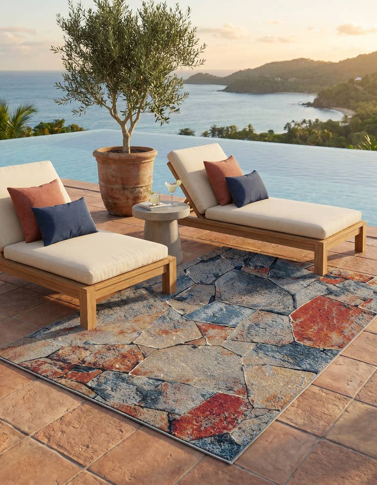 Detail image of 5' x 8' Easy-Clean Modern Indoor / Outdoor Rug