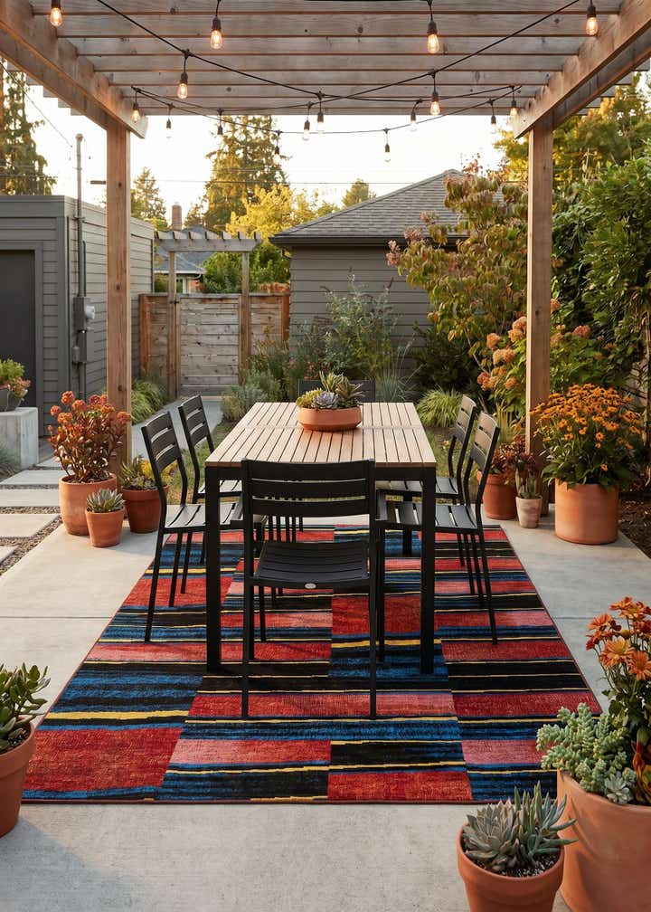 5' x 7' Easy-Clean Modern Indoor / Outdoor Rug