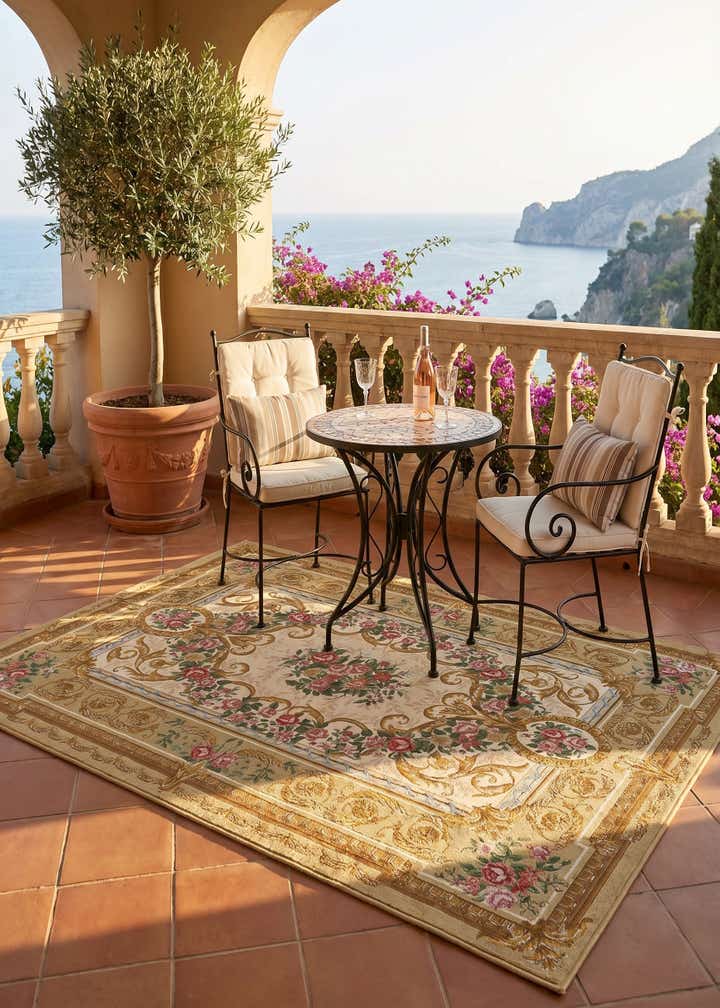 5' x 8' Easy-Clean Traditional Indoor / Outdoor Rug