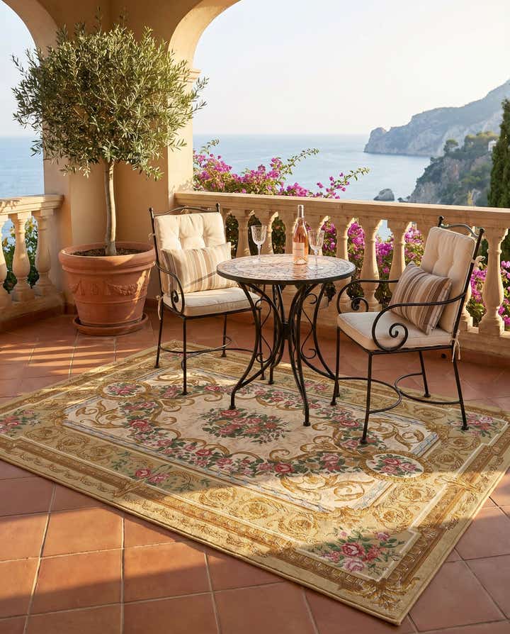 5' x 8' Easy-Clean Traditional Indoor / Outdoor Rug